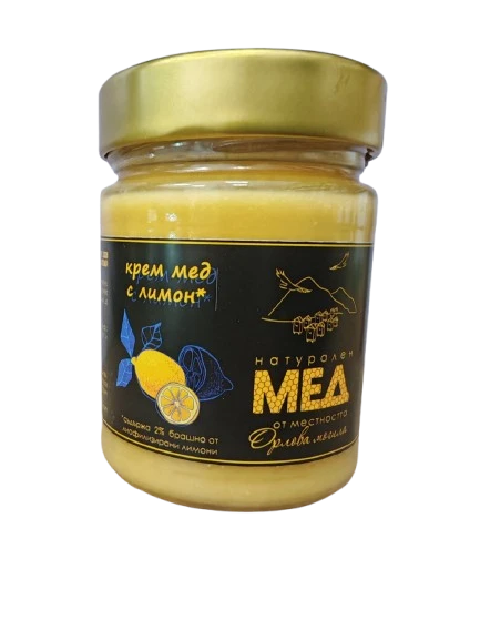 Натурален крем мед с лимон - 400 гр
